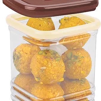 PORPOISE containers Airtight Storage Set (Spring, Small), Pack of 6 (Brown)