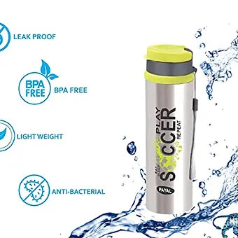 Porpoise Stainless Steel Water Bottle With Sipper Cap (Pack of 1/2/3)