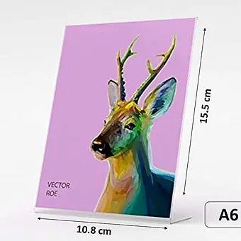 Porpoise A6 (4*6 inch) Acrylic Menu Sign Holder L Shape Portrait Style