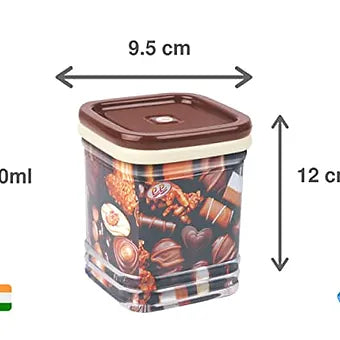 PORPOISE containers Airtight Storage Set (Spring, Small), Pack of 6 (Brown)