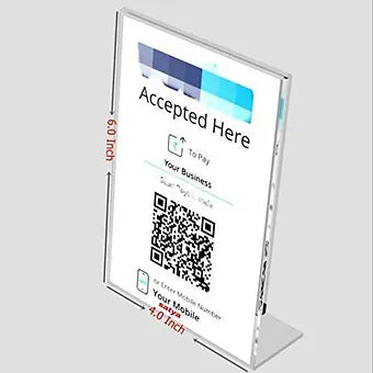 Porpoise Acrylic Sign Display Portrait 4 Pieces (A6/102x148 mm, Clear 4X6 -inch