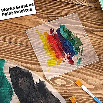 Porpoise Acrylic Sheet 3mm Transparent 6"x6" for Glass Painting High Glass