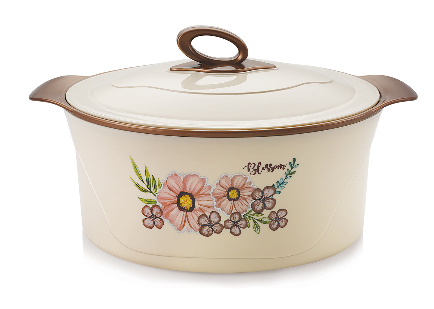Rolon Seasons 2400 Casserole| Ergonomical design| Food Grade Plastic| Extra Deep Steel inside| 1400 ml| 4 colours - Orange, Oyster brown & Dark Grey