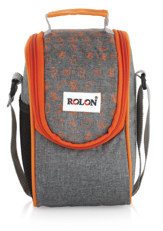 Rolon Lunch Mate 3|Stainless Steel Lunch Box | 1 Soft lunch pouch and 1 Small, 1 Medium & 1 Big size container| Air tight Containers| 3 colors - Green, Orange, Blue