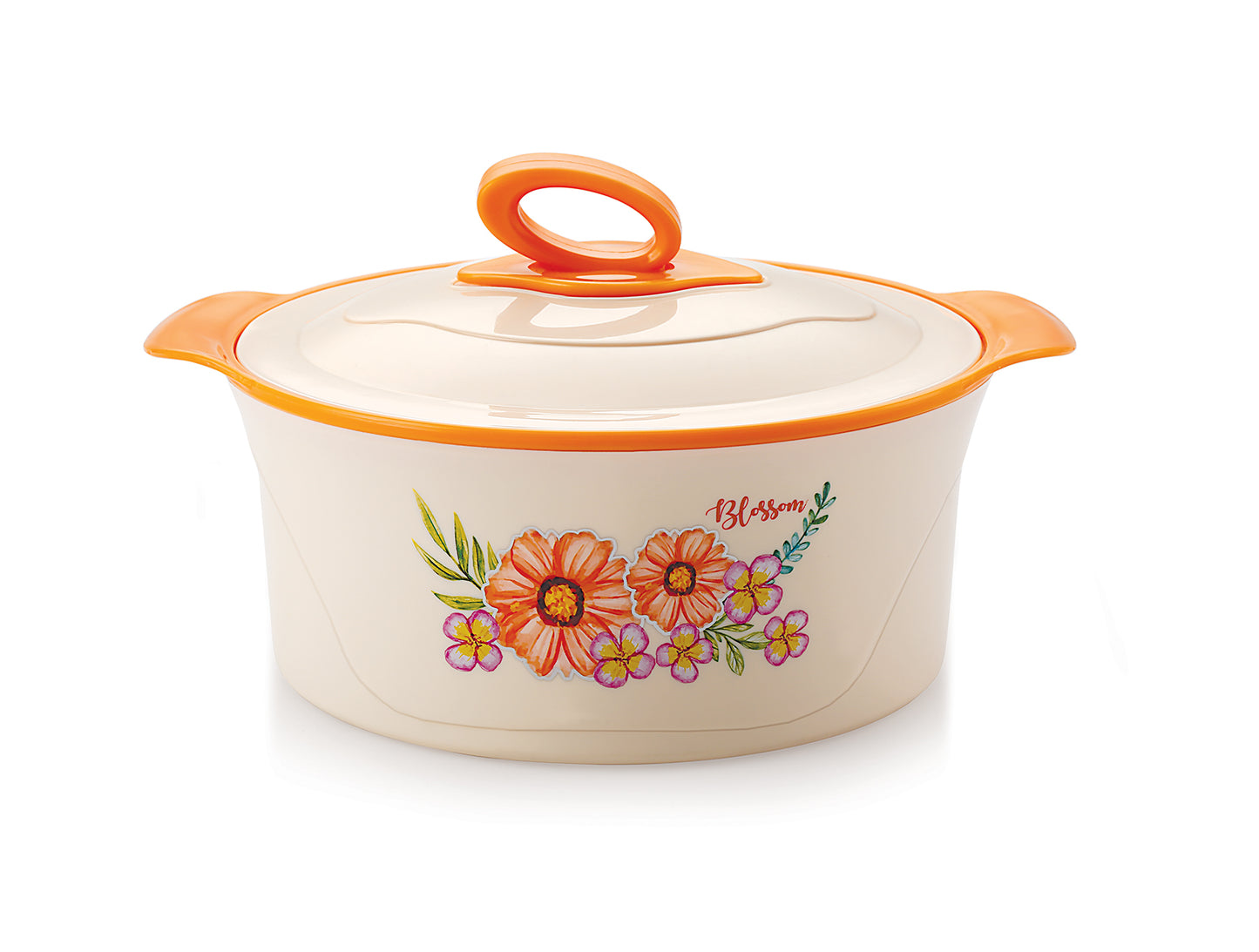Rolon Seasons 2400 Casserole| Ergonomical design| Food Grade Plastic| Extra Deep Steel inside| 1400 ml| 4 colours - Orange, Oyster brown & Dark Grey