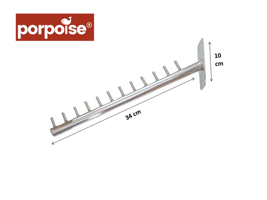 12 Pin Stainless Steel Display Hooks Wall Hanger for Clothes Kitchen, Shop, Boutique, Showroom, Storage Room, Wardrobe, Supermarket Shoe Stand Indoor Outdoor