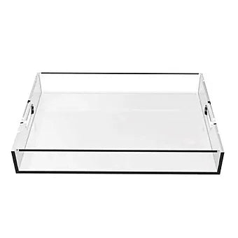 Porpoise Acrylic Vanity Tray, Remote Control Tray, Sturdy Valet Tray Organizer,