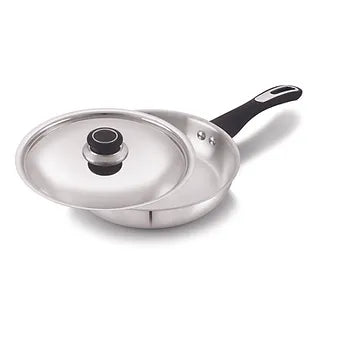 Anjali Fiesta Pro Stainless Steel Fry Pan with Lid Size - 22 | Gas & Induction C