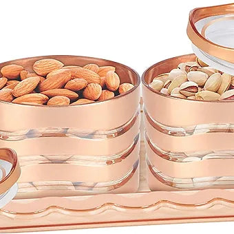 Porpoise Two pc Jar & Container With Tray Gift Set (W-02) (Rose Gold)