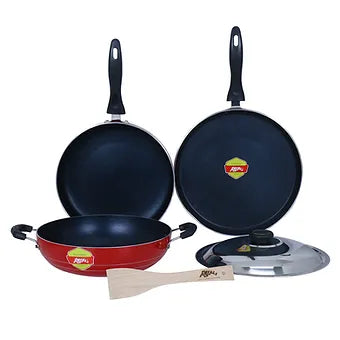 Anjali 3pcs Fab Nonstick Induction Cookware Gift Set with Bakelite Handle Compat