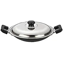 Anjali Aluminium Non-Stick Appachetty and Lid, 210 mm, Multicolor, 1 Piece