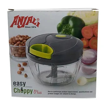 Anjali Easy Mini Vegetable Chopper & Cutter with 3 in 1 Blade, Grey, 1 Piece