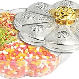 PORPOISE Silver Jar & Container with Lid 4 compartment Gift Set Glory (Mini/Big)