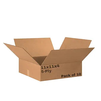 Porpoise 5-Ply 11x11x4 inch Corrugated Box Cardboard Packing Pack of 5 / 10 / 20