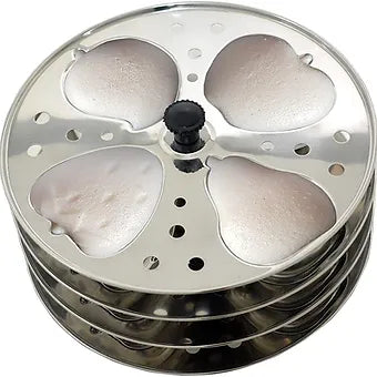 Anjali Kitchenware Stainless Steel 4 Layer Fruit Shaped Idli Plate and Stand (Si