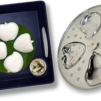 Anjali Kitchenware Stainless Steel 4 Layer Fruit Shaped Idli Plate and Stand (Si