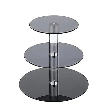 Porpoise Cupcake Stand Black For Birthday Party 3mm (1 piece 3 Layer Round)