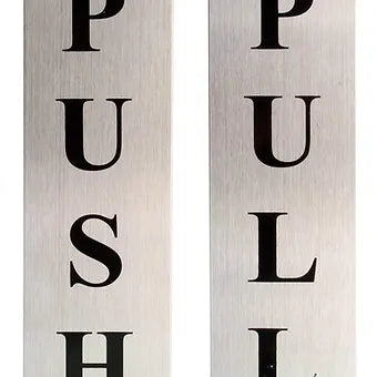 Porpoise Push Pull Metal Sign Stickers Self Adhesive Stainless Steel Push & Pull