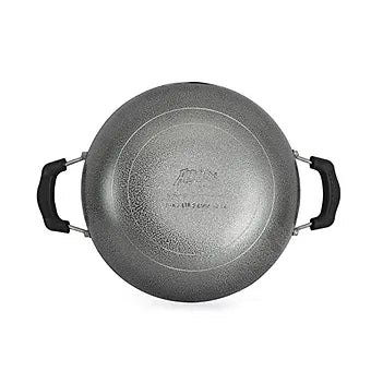 Anjali - DKD25 Non-Stick Kadai with Stainless Steel Lid, 2.5/3,25 litres, Black