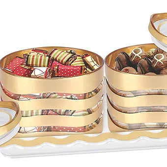 Porpoise Two pc Jar & Container With Tray Gift Set (W-02) (Rose Gold)