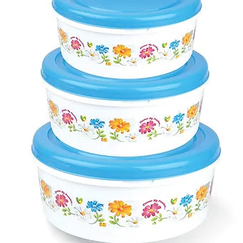 Porpoise Airtight Container 3 PCS Set Flower Printed