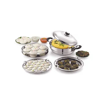 Anjali Fiesta Pro 4 in 1 Stainless Steel Multi Kadai Multipurpose with Lid