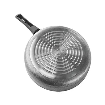 Anjali Grill Fry Pan with Glass Lid 240mm, Aluminium, Gray