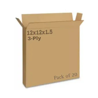 Porpoise 3-Ply 12x12x1.5 inch Corrugated Box Cardboard Packing | Pack of 20