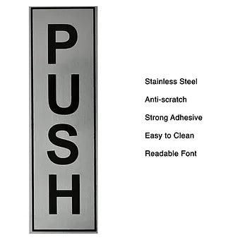 Porpoise Push Pull Metal Sign Stickers Self Adhesive Stainless Steel Push & Pull