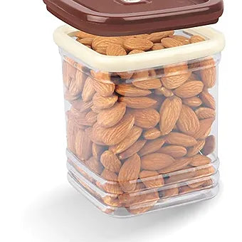 PORPOISE  containers Airtight Storage Set (Spring, Small), Pack of 6 (Brown)