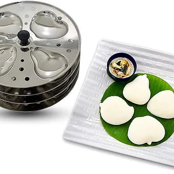 Anjali Kitchenware Stainless Steel 4 Layer Fruit Shaped Idli Plate and Stand (Si