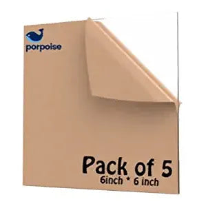 Porpoise Acrylic Sheet 3mm 6"x6" Pack of 5 pcs for Glass Painting High Glass (3m