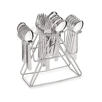 Anjali 24pcs Stainless Steel Cutlery Set (S.S. Aspire Stand) with Baby Spoon,