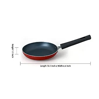 Anjali Non-Toxic Coating Aluminium Mini Tapper Pan (16.51 cm, Red Matte)