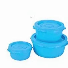 PORPOISE Microwave Kitchen Food Storage Container Set of 3 (Blue/Red/Green))