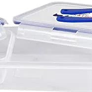 Porpoise Plastic Lunch Box | 1 Spoon + 1 Fork | Large Size Clip Lock Tiffin Box