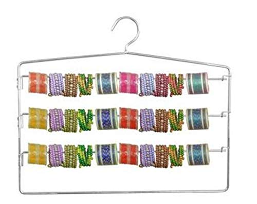 Porpoise 2 Piece Multi Tier Cloth & Bangle Steel Hanger 3 line Pack of 2 Hangers