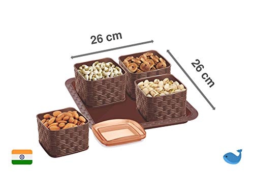 Porpoise Airtight Serving Tray Dry Fruit, Candy, Chocolate, Snacks Storage Box -