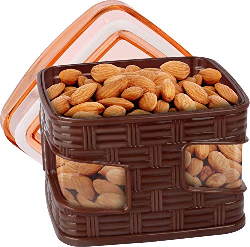 Porpoise 4 Pieces Plastic Dry fruit Jar Set Box with Lid with Serving Tray, Stor