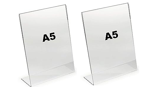 Porpoise Acrylic A5 Sign/Menu Display Portrait 2 pieces | acrylic stand