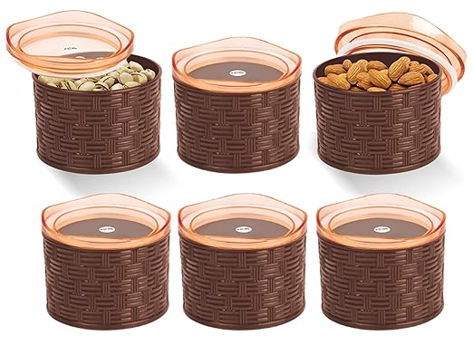 Porpoise 6 Pcs dry fruits box with Lid & Serving Tray Plastic & Air-Tight, Stora