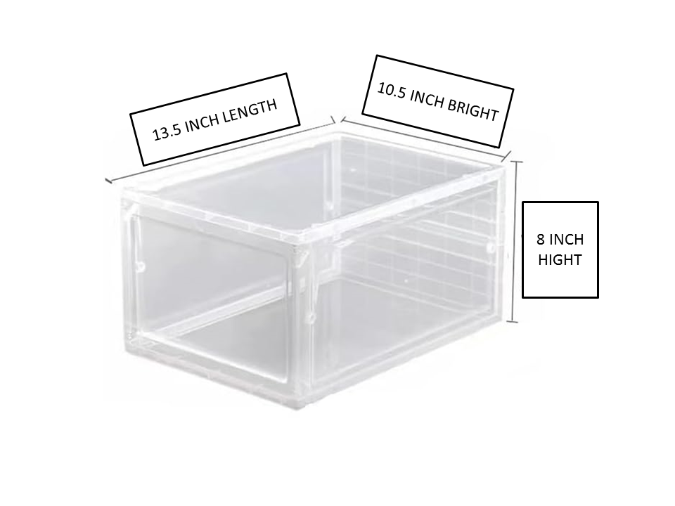 Porpoise Shoe Storage Box Drop Front Shoe Box with Clear Door Shoe Organizer 1 Piece