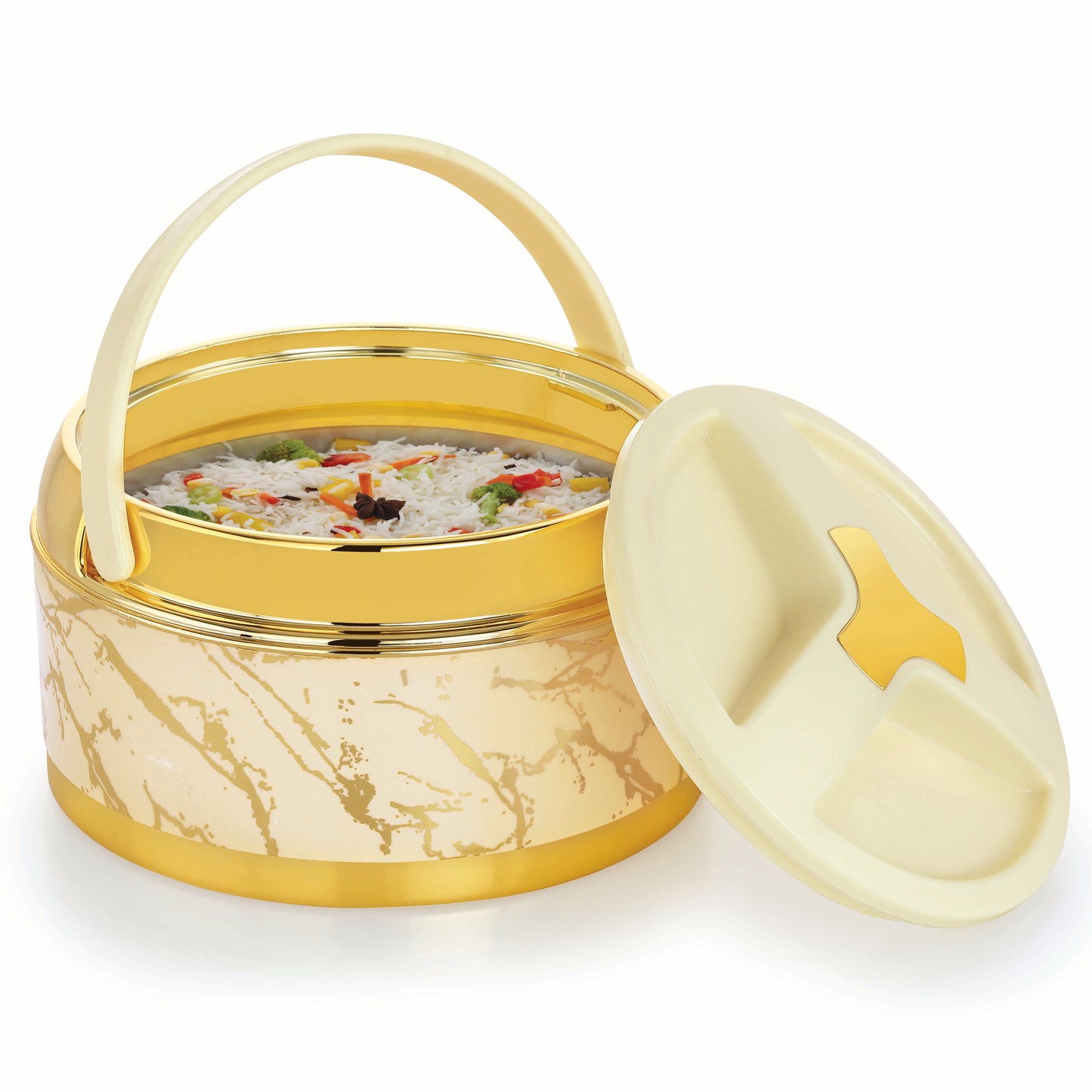 Rolon Celebration 2000|Insulated Inner Steel Casserole|BPA Free| Serving 1100ml|Color Gold & Rose Gold